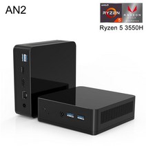 미니 PC 게임용 데스크탑 컴퓨터 NVME SSD 와이파이 6 HDMI DP 윈도우 11 프로 AN2 AN2P Ryzen 5 3500H 5600H, No Storage, EU, AN2 3550H 16G RAM