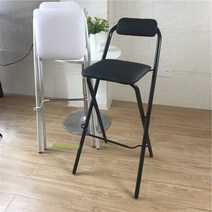 원목 접이식 홈바의자 아일랜드식탁 의자 높은의자 폴딩 체어 우드 스툴 낚시용 캠핑용 카페의자 간이의자 휴대용 의자 철제 원목 체어, 정사각형 앉은키 높이70cm/ 올 블랙(방석커버)