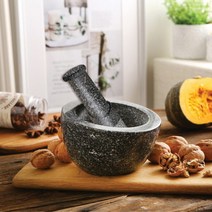 자연석 흑진주 빗금 돌절구 공이세트 4종 모음 깨갈이 다지기 고급절구, 중