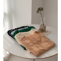 [55-120] E133 텐셀 브이 니트 빅사이즈 여성의류