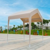 캐노피 천막 몽골 텐트 옥상 포차, 1)2X2 프레임+천장천막 베이지(옆면미포함)