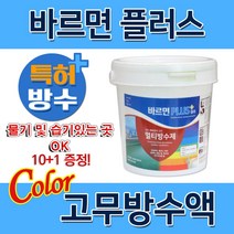 1L 바르면 플러스 컬러 고무탄성 방수페인트 어디나 침투 지붕 옥상 방수 내외벽 베란다 텐트 우레탄 에폭시 발수 콘크리트 마루 목재 철재 벽돌 타일 판넬 몰탈면 드라이비트 크랙, 바르면 PLUS컬러 1L, 녹색