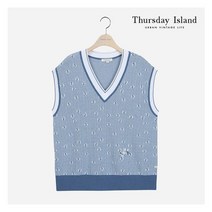 [백화점매장정품출고] 써스데이아일랜드 여성 니트 가디건 [Thursday Island] 자카드 브이넥 베스트(T214MVT231W)