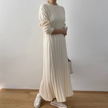 549 로제 플리츠원피스/ 부드러운 골지니트롱원피스 루즈핏