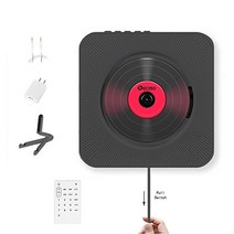 시디플레이어 CD 플레이어 cd 벽 장착형 블루투스 휴대용 홈 오디오 박스 원격 제어 fm 라디오 내장 hifi 스피커 mp3 65, 검은색