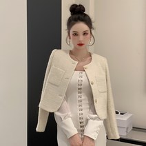 심플 금장 포켓 트위드자켓 숏 봄하객룩 결혼식 상견례 정유미 아우터 R247