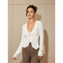 여성 가디건 캐주얼 버튼 프런트 플레인 583181