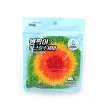 반짝이 아크릴 수세미 무지개 1매입 1개 설겆이 세척 주방 쑤세미, 단품