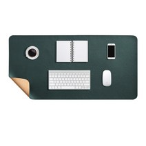 MS HOME 와이드 데스크 매트 책상 패드 코르크, 다크그린