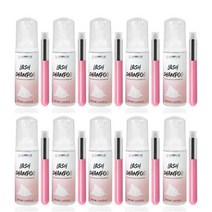 lashmallow 10 세트 속눈썹 샴푸 도매 폼 클렌저 60ml 속눈썹 용 브러시로 청소 무스 확장 청소 도구, 10개 세트