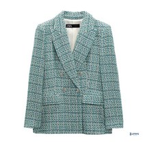 자라 자켓 ZARA 여성 정장 트위드 더블 카라넥 02324140330