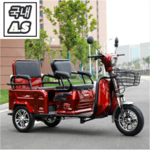 다인승 세발 오토바이 어르신 전동차 삼륜 스쿠터 전기 세발 스쿠터 48V 12A 납축배터리, 48v20A납축 배터리, 레드