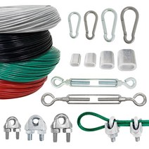 코팅 와이어 비너 와이어클립 턴버클 패럴 모음 와이어 로프 장력 고정 길이 조절 철물, 스텐턴버클, 5/8인치x1EA, 1개