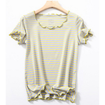 스트라이프 여름 모달 프릴 티셔츠 일상화보 리채라