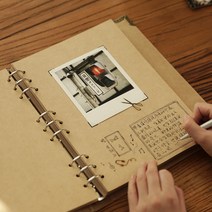 북바인딩 재료 수제노트 다이어리 만들기 DIY 세트 키트, 세트(크라프트지+포장박스+스티커세트)6색 펜