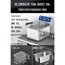 업소용튀김기 정제기필터 돈까스 도시가스 우성 정품 치킨 전기튀김기 스텐, B. 업그레이드 버전 단일 실린더 10L