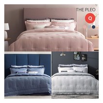 [더플레오(침구)] [Q][더플레오]피그먼트 워싱 호텔식 침구풀세트, 색상:라벤더블루