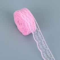 10 야드 레이스 리본 양측 수공예 자수 패브릭 트림 DIY 인형 옷 바느질 공예118867, Light Pink