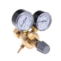 Argon CO2 MIG TIG 유량 측정기 이중 게이지 용접 조절기 압력 안전 밸브를위한 가스 플로의 정확한 조절기, 회색, 1개