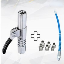 그리스건 잠금 플라이어 연료 분사 노즐 헤비 듀티 퀵 릴리스 커플러 12000psi 표준 두 번 누르기 쉬운 푸시 도구 니플 구리스 건, 1 풀 세트