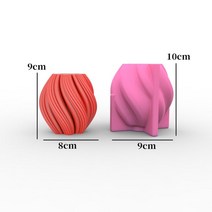 실리콘 토끼 몰드 곰돌이 도넛 원형 틀 Diy 원추형 기하학 곡선 열 실리콘 촛불 금형 3D 크리 에이 티브 회, 12 J