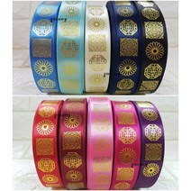 도매 50야드 1롤)40mm 전통무늬 배씨리본/한복리본