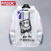 가을 남자 스마일 스폰지밥 후드티 운동용 캐주얼 NASA 스포츠 순면