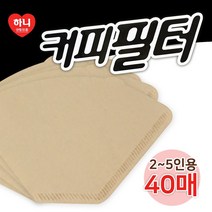 하니 커피필터여과지(2-5인용)40매 커피추출 핸드드립