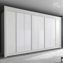 [모로] 클로에 밀키화이트투톤 12자 장롱세트 옷장 이불장 쪽장 키높이 장농