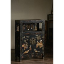 자개장 엔틱 가구 고가구 자게장 협탁 약장 수납장 인테리어 원목 빈티지 장농 경대, 엔틱블랙 가로64*깊이31*높이94.5