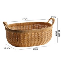 피크닉 라탄바구니 빵 과일 스낵 보관 바구니 등나무, G타입