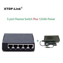 이더넷 5 포트 패시브 POE 스위치 허브 4 포트 12V 24V 전원 45/+ 78/- CCTV IP 전화 용량 1G 플라스틱 쉘 OEM, with 12V4A Power