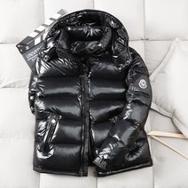 남성 늦겨울 초봄용 오리털 유광 패딩 점퍼 반 하프 코트