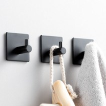 무타공마켓 초강력 접착고리, 사선타입, 실란트픽스, 블랙