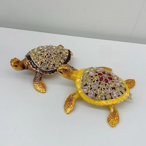 황금거북이 자라 건강운 풍수 재물운 보석보관함 개업 집들이 선물, 황금빛