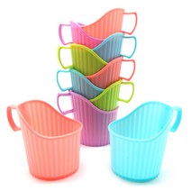 파스텔 종이컵 모양 홀더 손잡이 재사용 커피 컵 슬리브 코스터 무지 플라스틱 사무실 탕비실 받침 다회용 휴대용