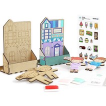 걱정인형 만들기 세트 DIY 재료 우드 팬시 꾸미기 세트 고민인형 심리 치료 수업, 걱정인형 우리집 ＋ 사은품 증정