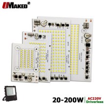AC220V LED PCB 20W 30W 50W 100W 투광 조명 모듈 알루미늄 플레이트 흰색/따뜻한 SMD2835 스포트 라이트, 01 20W 86x58mm 1Piece, 01 Pure White6000-6500K