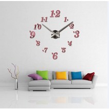 노먼벽시계 엔틱벽시계최고 패션 3d 벽시계 reloj 드 pared 석영 간략한 diy 거실 대형 장식 horloge mural, 04 Pink_01 27 inch
