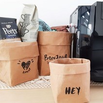 [이거찜] 국내 친환경 북유럽 페이퍼백 종이화분커버 크레프트 바구니, 종이바구니 무지디자인 XL