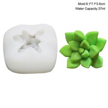밀랍왁스 천연밀랍왁스 야화 다육 식물 퐁당 실리콘 몰드 3d DIY 캔들 클레이 수지 석고 초콜릿 왁스 꽃 장, 04  녹색