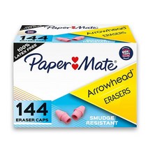 페이퍼메이트 Paper Mate 화살촉 펄 분홍색 지우개 캡 144개 (73015) 가성비 추천 미국직구, Cap Erasers