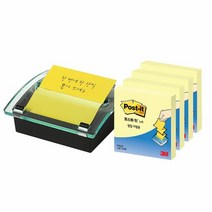 3M 크리스탈 팝업팩 DS-330 76x76mm 메모지 4패드 접착식 리필, 단품