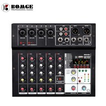 BMG-06A 블루투스 오디오 인터페이스 믹서 믹싱 콘솔 6채널 사운드 16 종류의 DSP 효과/48V 팬텀 전원 USB 블루투스 MP3, 단품