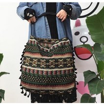 여성숄더백 새로운 빈티지 보헤미안 프린지 숄더 가방 여성 술 Boho 히피 집시 드리 워진 여성 핸드백 오픈 가방 가방