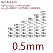 태엽 스프링 인장 볼트 코일 금형 스파이럴 대형 용수철 20 개몫 0.5mm 0.5x345678910mm 스테인레스 스틸 압축 외경 3-12mm 길이 10-50mm, 9mm 10개, 10mm