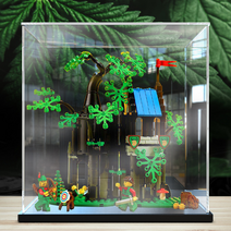 레고 쇼케이스 숲속 40567 호환 은신처 아크릴 케이스 수납 방진 수납함 장식장 진열장, 페인팅 배경, 25x20x25CM