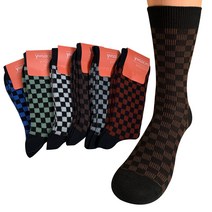 YMSOCKS [데일리삭스] 남성 네모네모 쟈가드 패션양말 6족