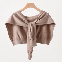 레이어드 스카프 어깨 걸치는 니트 숄 페이크 가디건