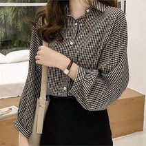 셀러허브 여성패션 [오노마] ONM 베이직 2컬러 여성 가오리핏 데일리 체크 셔츠 남방